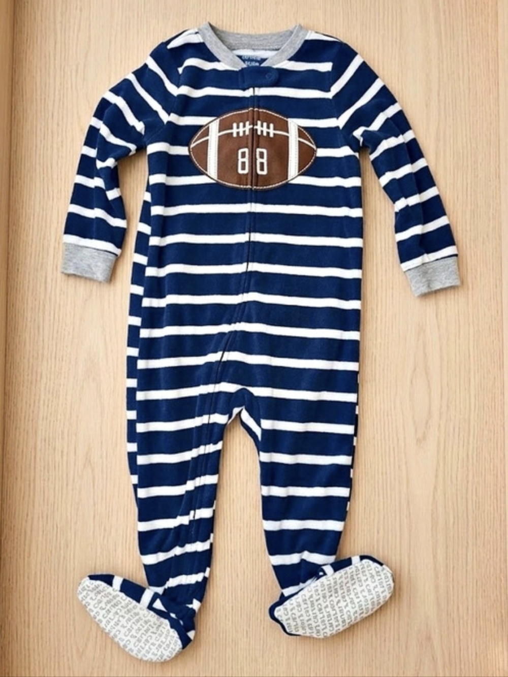 Carter's Baby Boy Football Fleece 2-Way Zip Sleep & Play Pajamas Footie